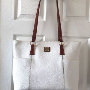 Dooney&Bourke Pebble Leather Helena Shopper White